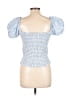 Chaser Checkered-gingham Blue Short Sleeve Top Size L - photo 2