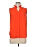 Ann Taylor Orange Sleeveless Button-Down Shirt Size M (petite) - photo 1