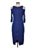 Venus Solid Blue Cocktail Dress Size L - photo 2