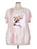 Assorted Brands 100% Polyester Graphic Pink Short Sleeve Blouse Size 3X - photo 1