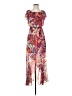 Express 100% Polyester Tropical Burgundy Cocktail Dress Size S - photo 1