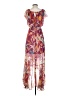 Express 100% Polyester Tropical Burgundy Cocktail Dress Size S - photo 2