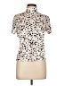 BRANNAN Animal Print Ivory Short Sleeve Blouse Size L - photo 1
