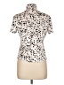 BRANNAN Animal Print Ivory Short Sleeve Blouse Size L - photo 2