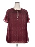 MICHAEL Michael Kors 100% Polyester Burgundy Short Sleeve Blouse Size 2X - photo 1