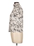 BRANNAN Animal Print Ivory Short Sleeve Blouse Size L - photo 5