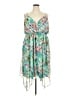 Torrid 100% Polyester Tropical Green Cocktail Dress Size 2X Plus (2) - photo 1