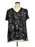 Rose + Olive 100% Polyester Black Short Sleeve Blouse Size 2X - photo 1