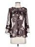 LC Lauren Conrad 100% Polyester Gray 3/4 Sleeve Blouse Size S - photo 1