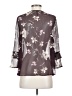 LC Lauren Conrad 100% Polyester Gray 3/4 Sleeve Blouse Size S - photo 2