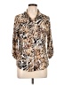 Emily Daniels Animal Print Tan 3/4 Sleeve Blouse Size L - photo 1