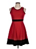 Aqua Color Block Red Cocktail Dress Size L - photo 1