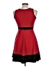 Aqua Color Block Red Cocktail Dress Size L - photo 2