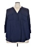 Torrid 100% Polyester Blue 3/4 Sleeve Blouse Size 3X Plus (3) - photo 1