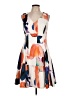 Ellen Tracy 100% Polyester Graphic Orange Cocktail Dress Size 10 - photo 1