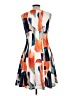 Ellen Tracy 100% Polyester Graphic Orange Cocktail Dress Size 10 - photo 2