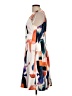Ellen Tracy 100% Polyester Graphic Orange Cocktail Dress Size 10 - photo 5
