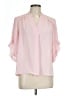 Investments 100% Polyester Pink Short Sleeve Blouse Size L (petite) - photo 1