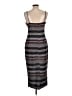 Unbranded Stripes Gray Casual Dress Size L - photo 2