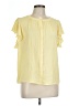 Investments 100% Polyester Yellow Short Sleeve Blouse Size L (petite) - photo 1