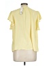 Investments 100% Polyester Yellow Short Sleeve Blouse Size L (petite) - photo 2