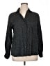 Foxcroft 100% Cotton Polka Dots Black Long Sleeve Blouse Size 14w - photo 1