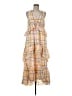 Cinq à Sept 100% Rayon Plaid Yellow Casual Dress Size 8 - photo 1