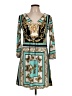 White Mark Print Teal Casual Dress Size L - photo 1