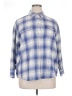 Old Navy 100% Cotton Plaid Blue Long Sleeve Button-Down Shirt Size XL Petite - photo 1