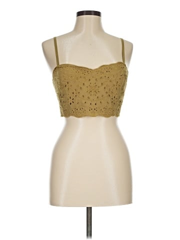 Madewell Eyelet Linen-Blend Crop Tank Top (view 1)