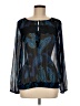 Lucky Brand 100% Polyester Blue Long Sleeve Blouse Size M - photo 1