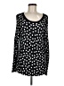 Chico's Polka Dots Black Long Sleeve Top Size Med (1) - photo 1