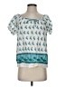 Delicates 100% Cotton Teal Short Sleeve Blouse Size S - photo 1
