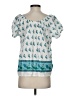 Delicates 100% Cotton Teal Short Sleeve Blouse Size S - photo 2