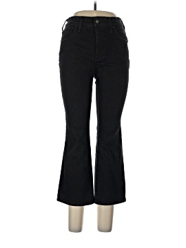 Madewell Petite Kick Out Crop Jeans in Black Rinse Wash (view 1)