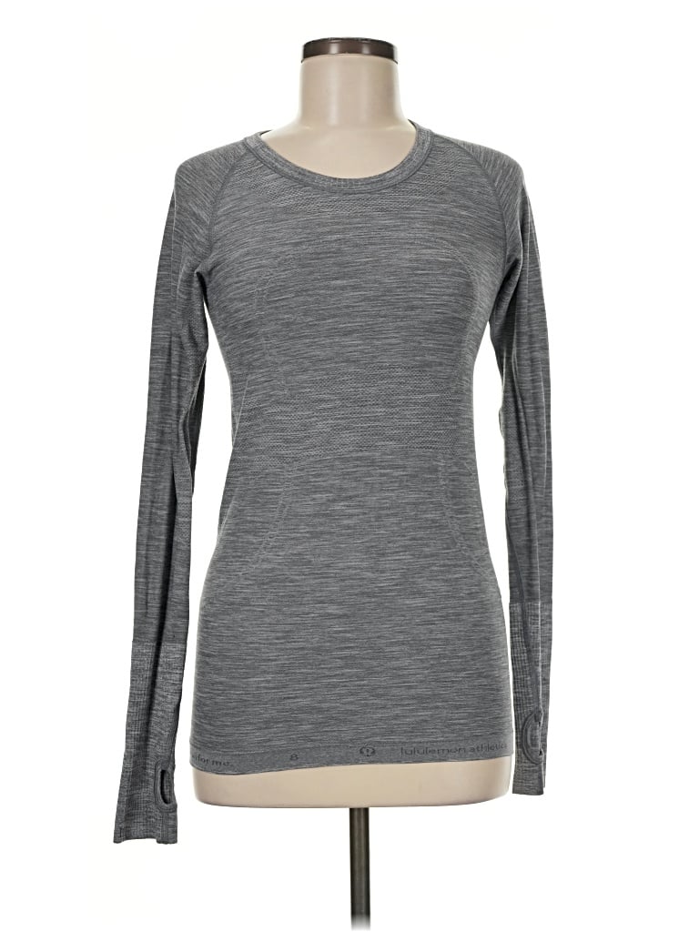Pre-owned Lululemon Athletica Long Sleeve T-shirt In Gray