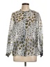 CAbi Animal Print Silver Long Sleeve Blouse Size L - photo 1