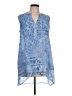 Susan Graver 100% Polyester Blue Sleeveless Blouse Size 10 - photo 1