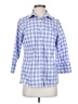 L.L.Bean Checkered-gingham Blue 3/4 Sleeve Button-Down Shirt Size S - photo 1