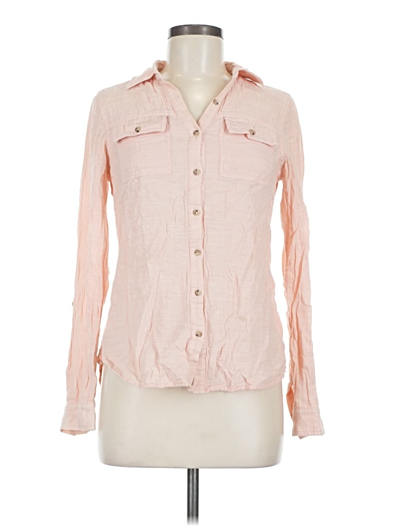 Pre-owned Maurices Long Sleeve Button Down Shirt In Pink