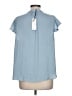 Maison d' Amelie 100% Polyester Solid Blue Short Sleeve Blouse Size L - photo 2