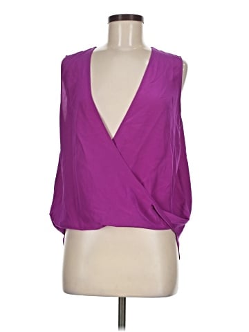 Lavender Brown Sleeveless Silk Top (view 1)
