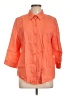 Chico's 100% Linen Orange 3/4 Sleeve Button-Down Shirt Size Lg (2) - photo 1