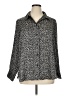 H&M 100% Polyester Animal Print Silver Black 3/4 Sleeve Blouse Size XL - photo 1