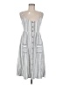 Roxy 100% Viscose Stripes Gray Casual Dress Size M - photo 1