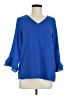 Lands' End 100% Polyester Blue Long Sleeve Blouse Size 8 - photo 1