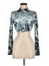 BACKGROUNDE NYC Metallic Silver Long Sleeve Blouse Size M - photo 1