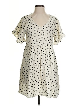 Madewell Lightspun Ruffle-Sleeve Babydoll Dress in Dot Toss (view 1)