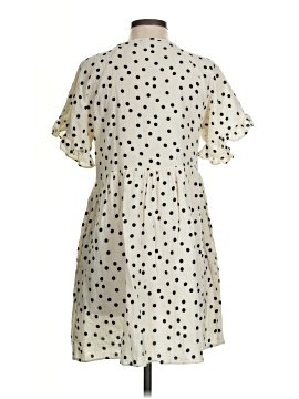 Madewell Lightspun Ruffle-Sleeve Babydoll Dress in Dot Toss (view 2)