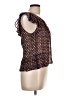 Cotélac Brown Short Sleeve Blouse Size Lg (3) - photo 4